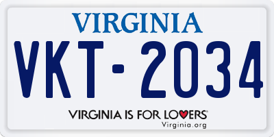 VA license plate VKT2034