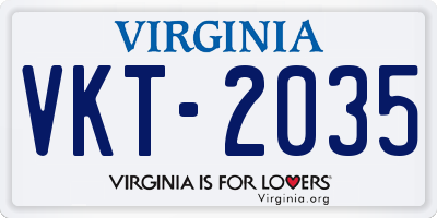 VA license plate VKT2035