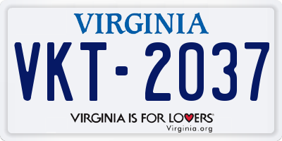 VA license plate VKT2037
