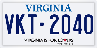 VA license plate VKT2040