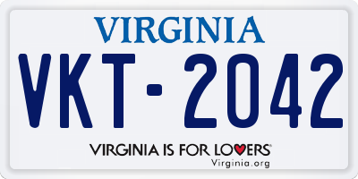 VA license plate VKT2042
