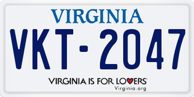 VA license plate VKT2047
