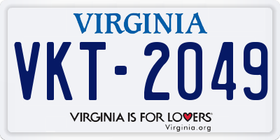VA license plate VKT2049