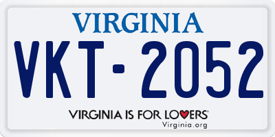 VA license plate VKT2052