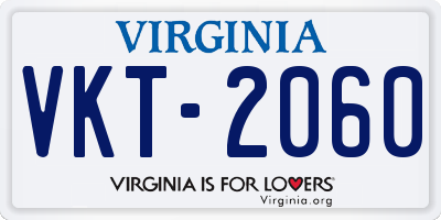 VA license plate VKT2060