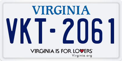 VA license plate VKT2061