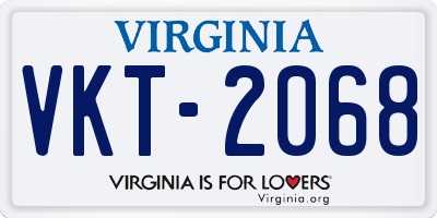 VA license plate VKT2068