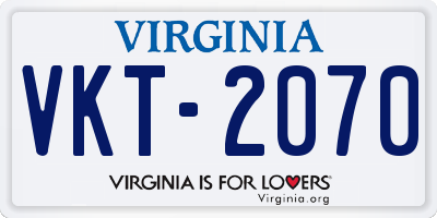 VA license plate VKT2070