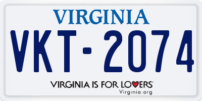 VA license plate VKT2074