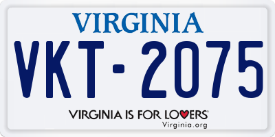 VA license plate VKT2075