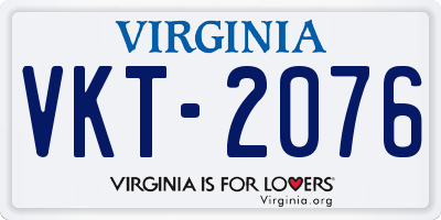 VA license plate VKT2076