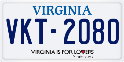 VA license plate VKT2080