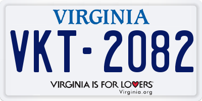 VA license plate VKT2082