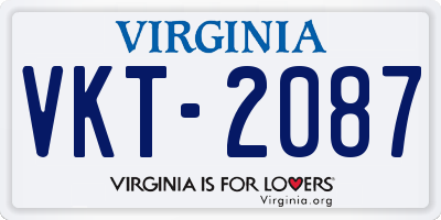 VA license plate VKT2087