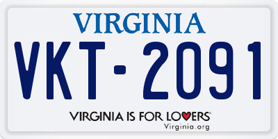 VA license plate VKT2091