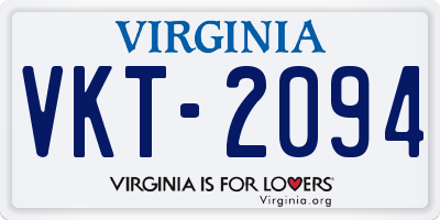 VA license plate VKT2094
