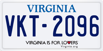 VA license plate VKT2096