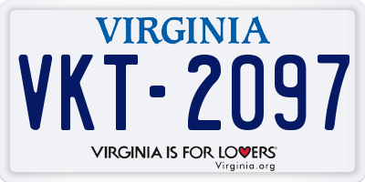 VA license plate VKT2097