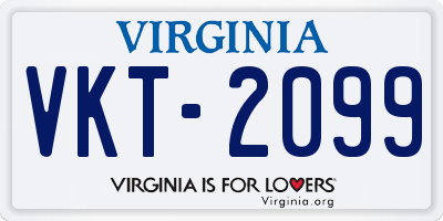 VA license plate VKT2099