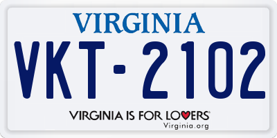 VA license plate VKT2102