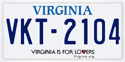 VA license plate VKT2104