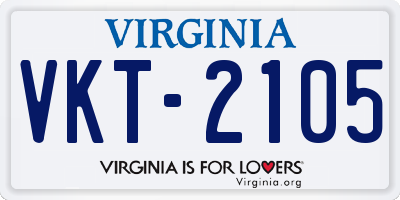 VA license plate VKT2105