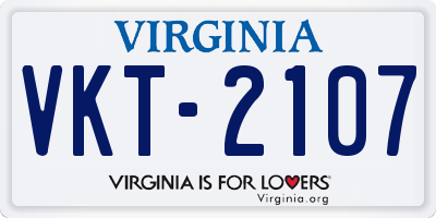 VA license plate VKT2107