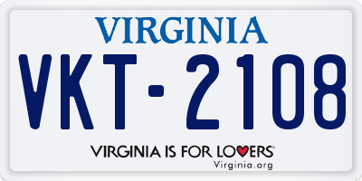 VA license plate VKT2108