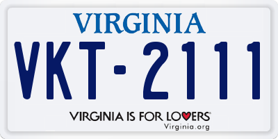 VA license plate VKT2111