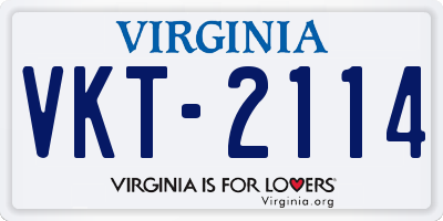 VA license plate VKT2114