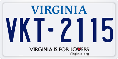 VA license plate VKT2115