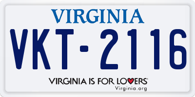 VA license plate VKT2116