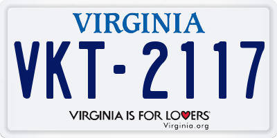 VA license plate VKT2117