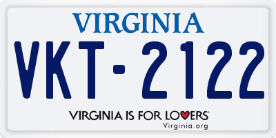 VA license plate VKT2122