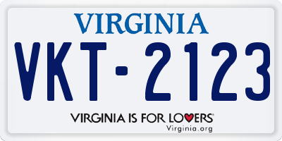 VA license plate VKT2123