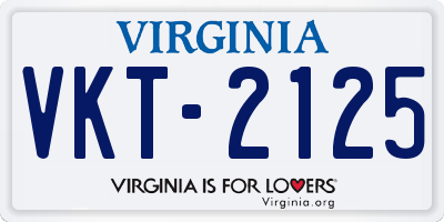 VA license plate VKT2125