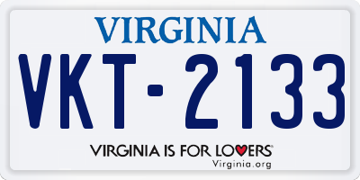 VA license plate VKT2133