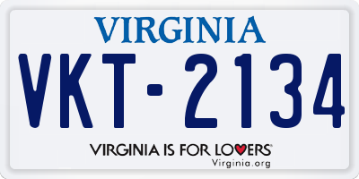 VA license plate VKT2134