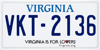 VA license plate VKT2136