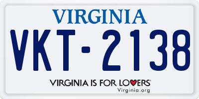 VA license plate VKT2138