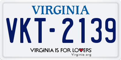 VA license plate VKT2139