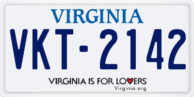 VA license plate VKT2142