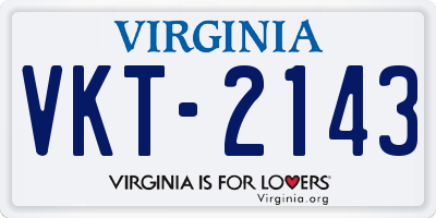 VA license plate VKT2143