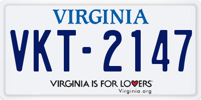 VA license plate VKT2147