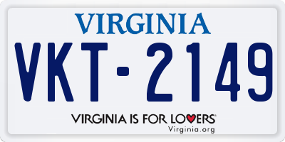 VA license plate VKT2149