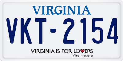 VA license plate VKT2154