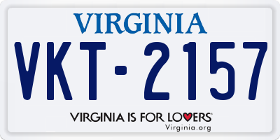 VA license plate VKT2157