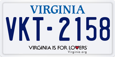 VA license plate VKT2158