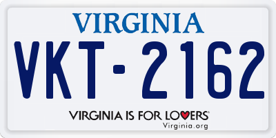 VA license plate VKT2162
