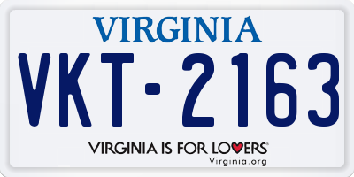 VA license plate VKT2163